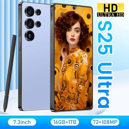 Original S25 Ultra 7.3 Full Screen Android 5G Smartphone 12GB+512GB Global Version GPS HD Screen 108MP CDMA LTE Mobile Phones