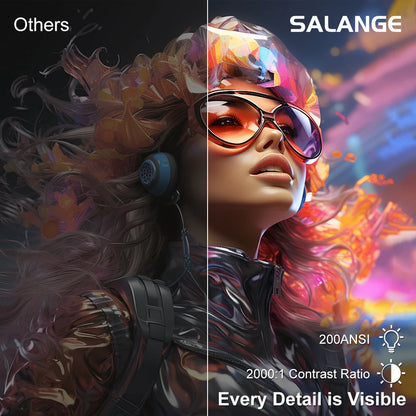 Salange Native 1080P 340ANSI 4K Mini Projector Andorid TV11.0 P360 360°