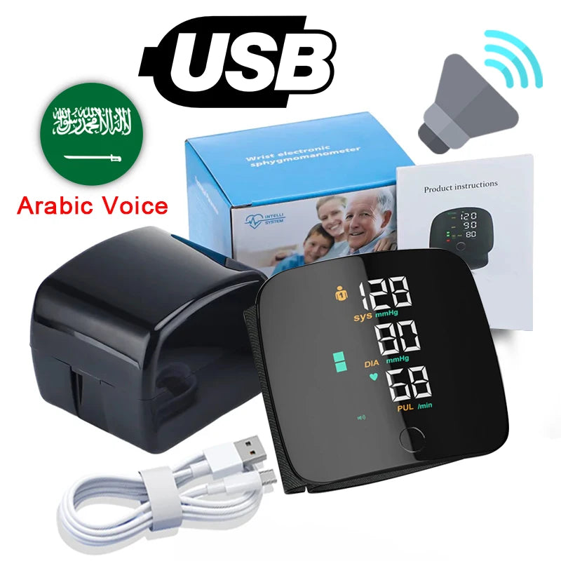 New Touch Screen LED Rechargeable Wrist Blood Pressure Monitor
