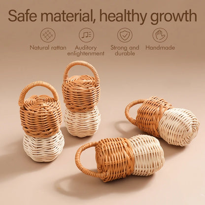 Baby Toys &nbsp;Rattan Pine Bell &nbsp;Wooden Rattan Toys