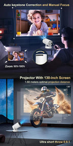 Mini Portable Projector HY300 Ultra HD 4K 720P Android 11