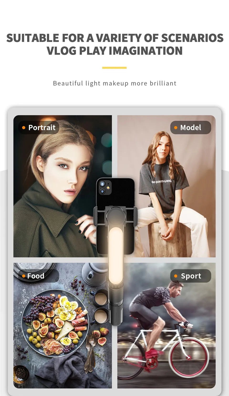 Gimbal Stabilizer For iPhone Android Cell Mobile Phone