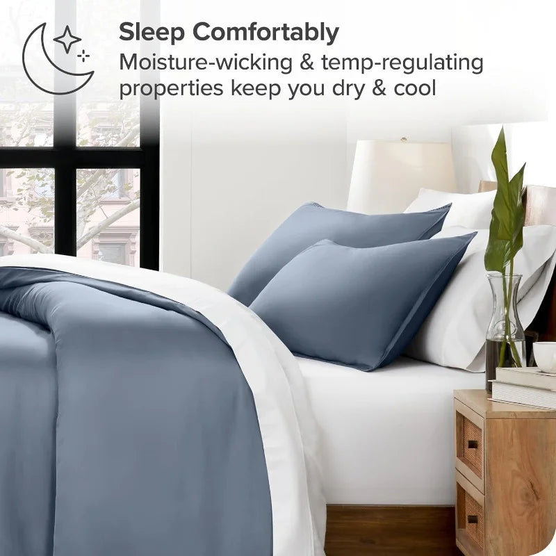Lyocell Bamboo Bedding Set: Single Duvet Cover & Pillowcases