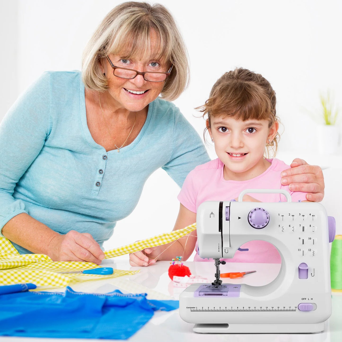 APWIKOGER 505A Portable Sewing Machine for Beginners | 12 Stitch Patterns with Foot Pedal