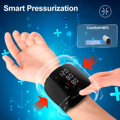 English Voice Activated Portable LED Wrist Blood Pressure Monitor