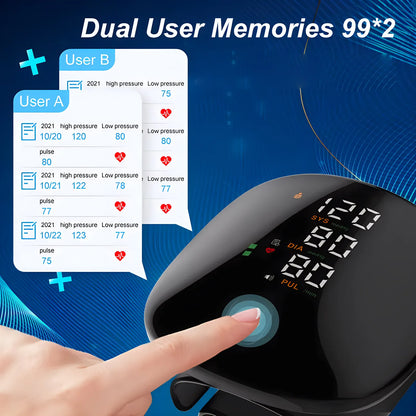 English Voice Activated Portable LED Wrist Blood Pressure Monitor