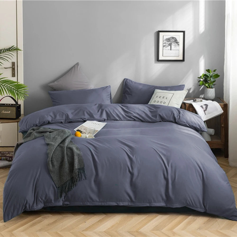 Lifeideas Linen-Style Sheet Set - 4-Piece, Silver-Grey, Easy-Care Polyester Blend