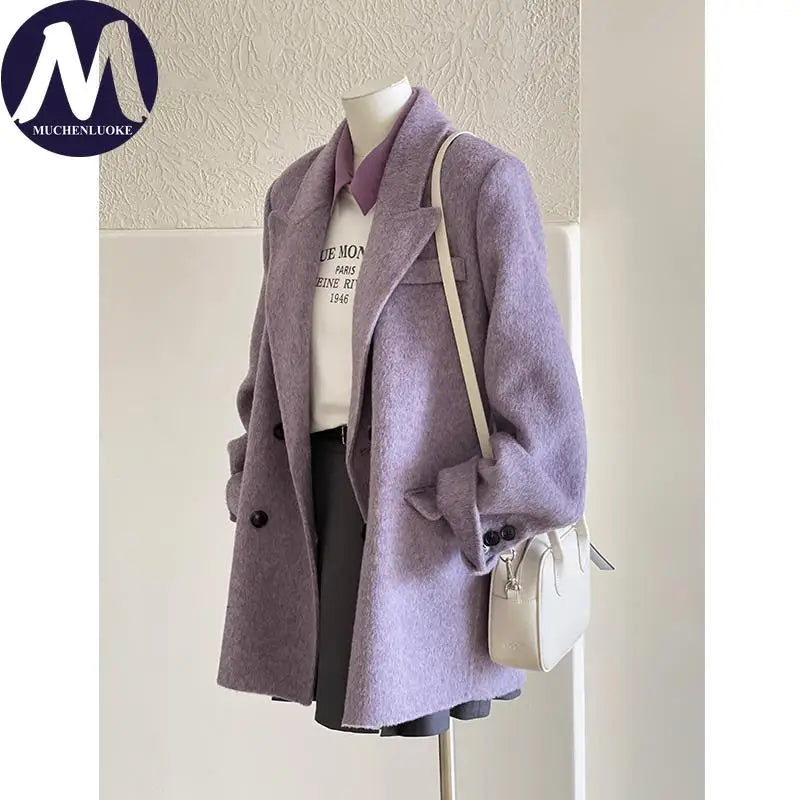 New Elegant Long Sleeves Short Woollen Jacket
