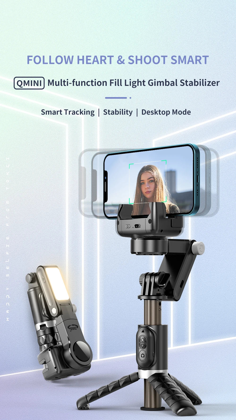 Selfie Stick Phone Gimbal Stabilizer For iPhone Android