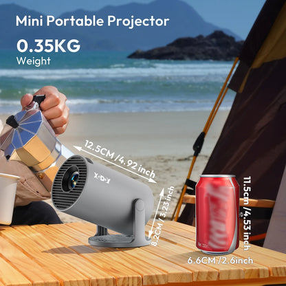 XGODY Smart Mini Projector with Android OS | Native 720P HD with 4K Input Support