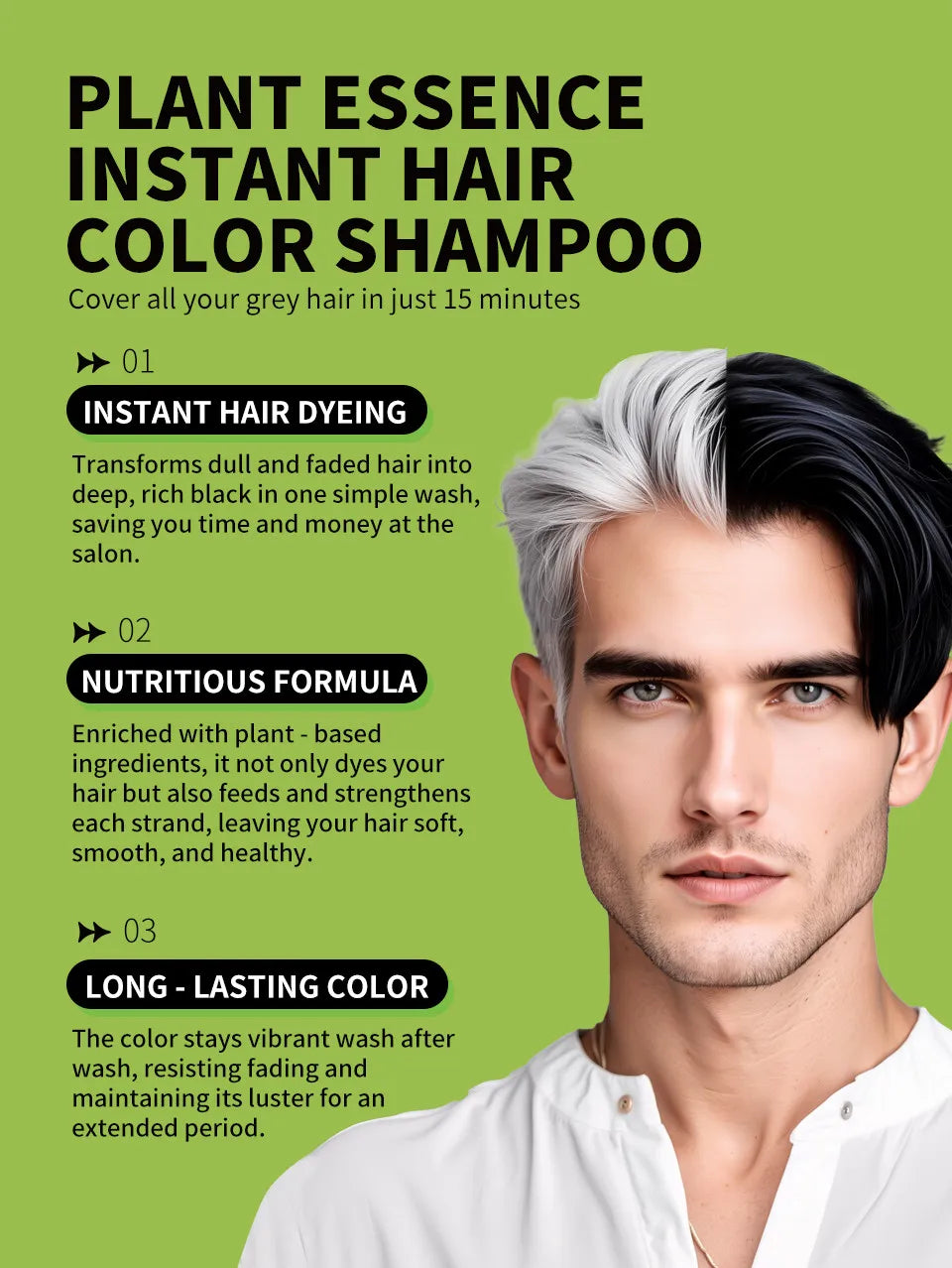 Rosemary Black Hair Dye Shampoo 500ml