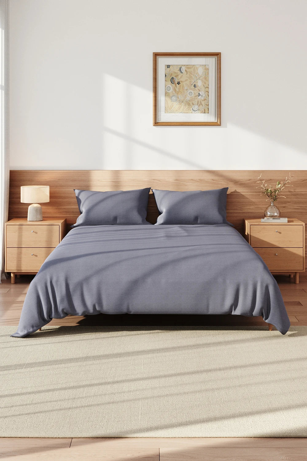 Lifeideas Linen-Style Sheet Set - 4-Piece, Silver-Grey, Easy-Care Polyester Blend