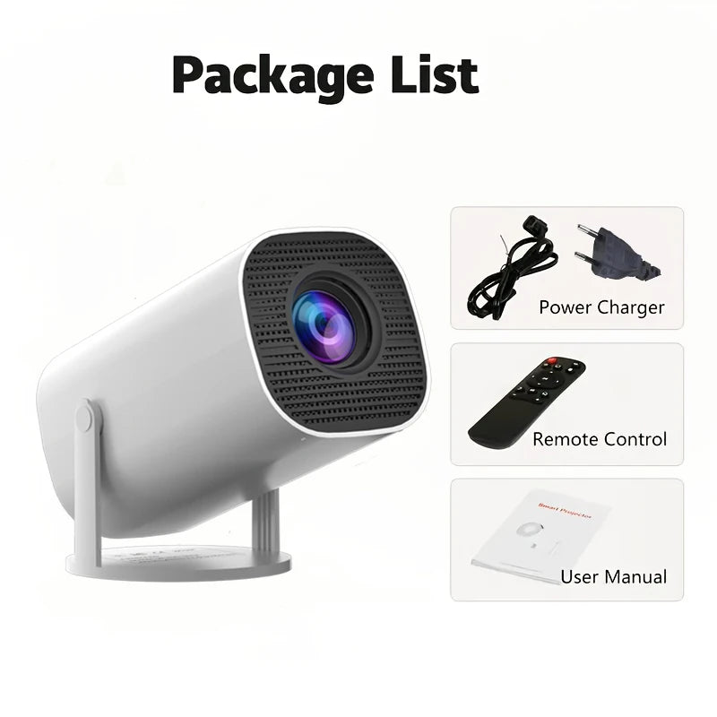 HD mini projector, supports 4K video, resolution 1280x720P