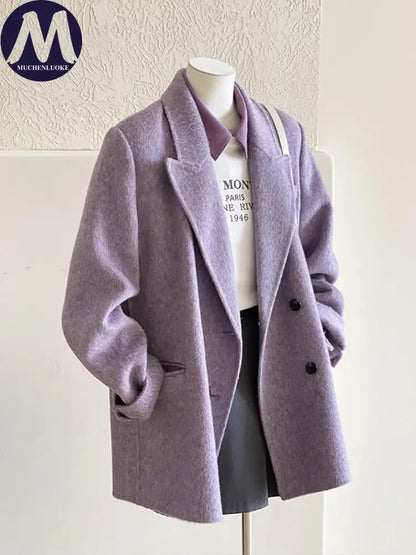 New Elegant Long Sleeves Short Woollen Jacket