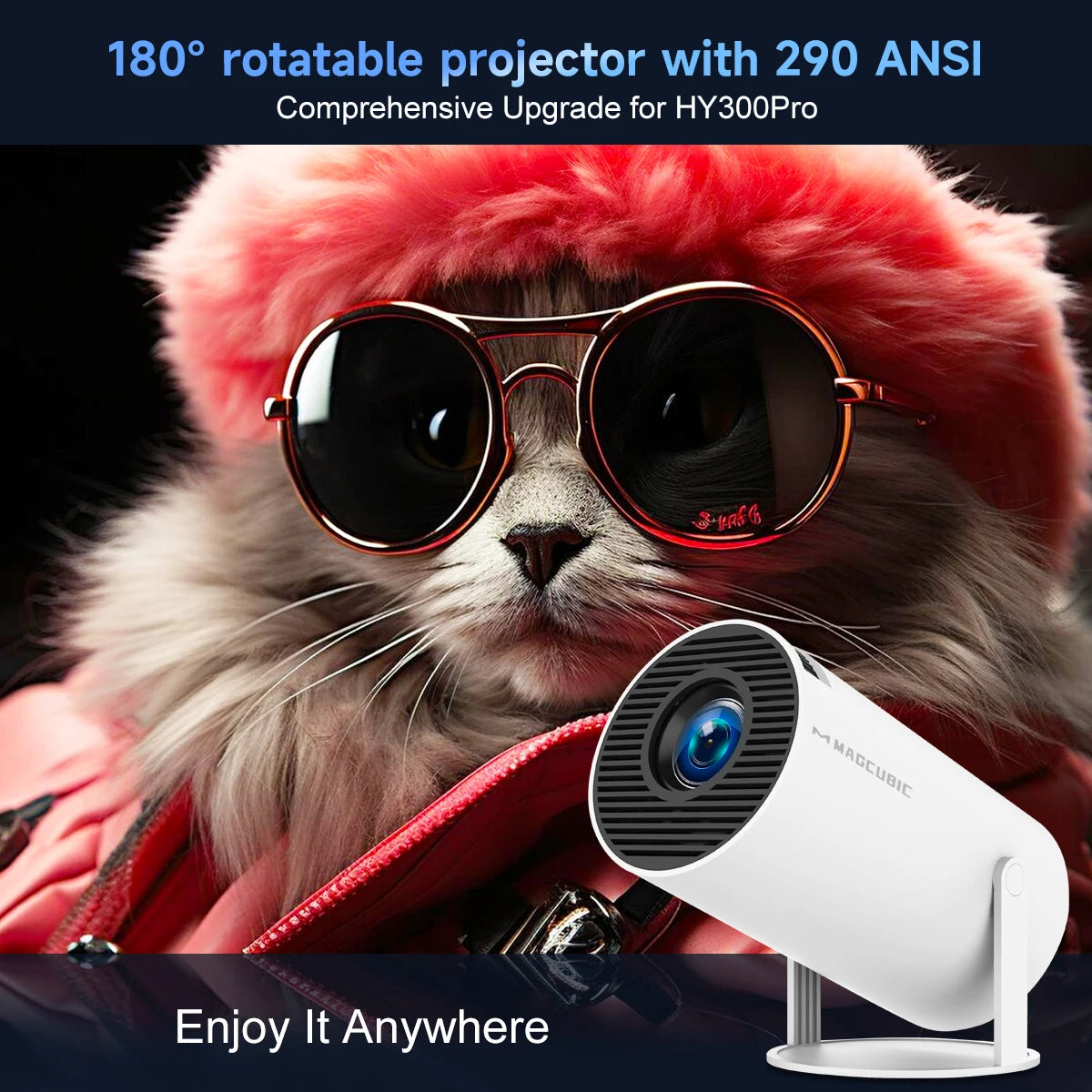 Magcubic Projector Android 11 4K 1280*720P HY300 Pro + Dual Wifi