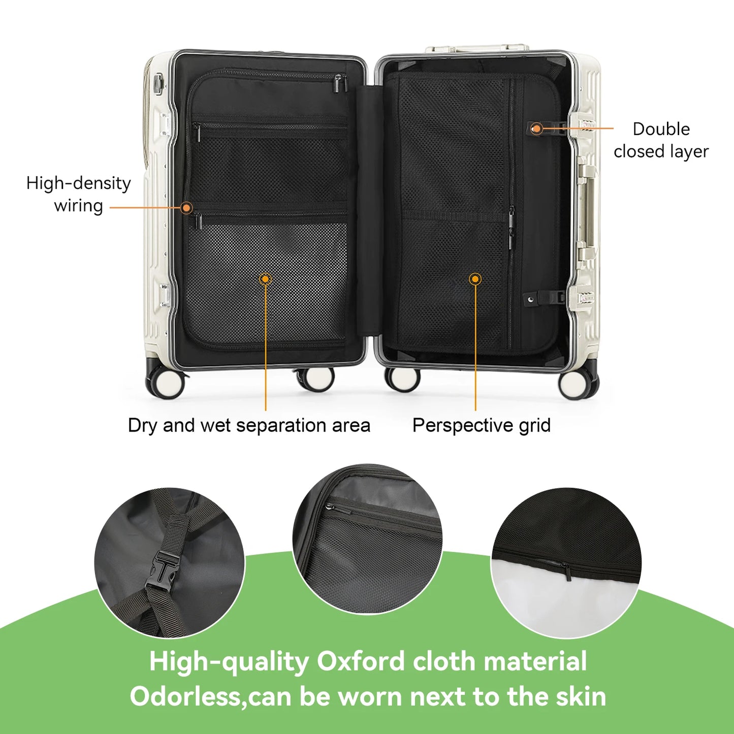 AIWEIN Aluminium Frame Suitcase PC Hard Shell