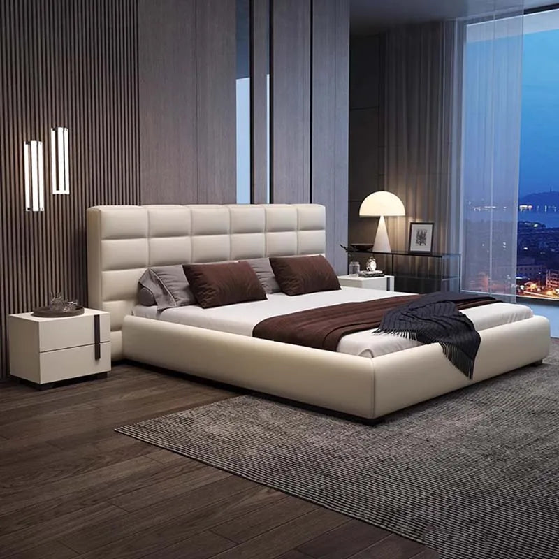 Modern Minimalist Queen Size Bed Frame with Storage