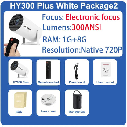 DITONG HY300 Plus Projector Android 4K 1280*720P Dual Wifi