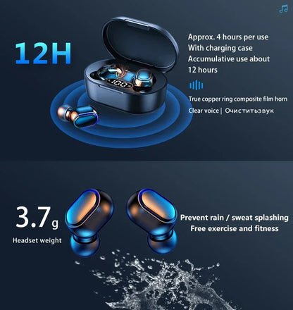 E7s Tws Earphones Bluetooth Earbuds Blutooth Noise Reduction Wireless Earphone With Mic Gamers Headphones High Quality Hand Free