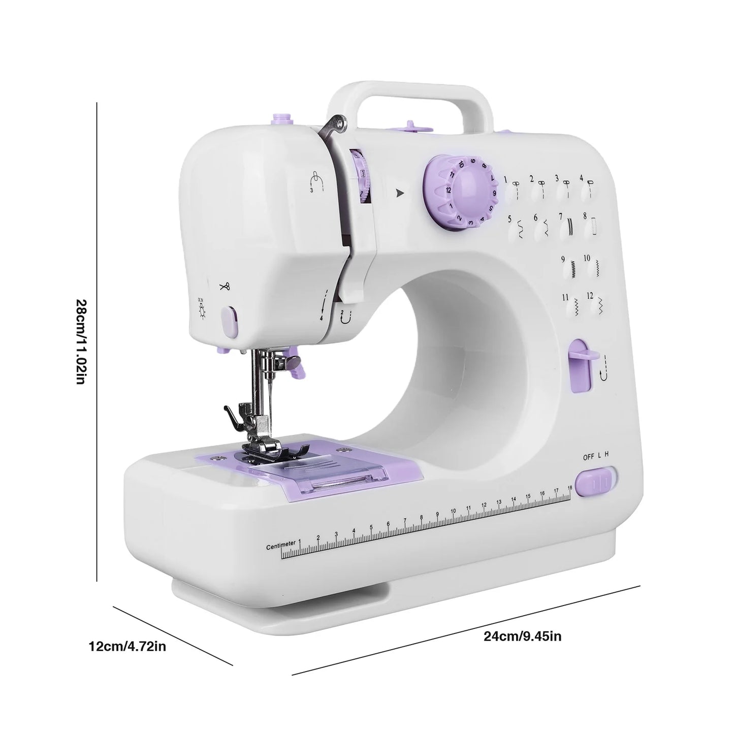 NENG 505A Portable Sewing Machine with 12 Stitches | Electric &amp; Battery Powered