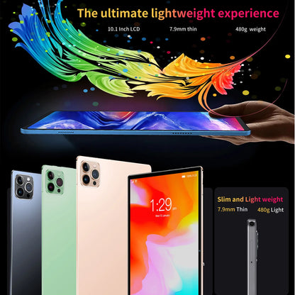 10.1-inch Tablet with 4GB RAM 64GB ROM, Android 11 System