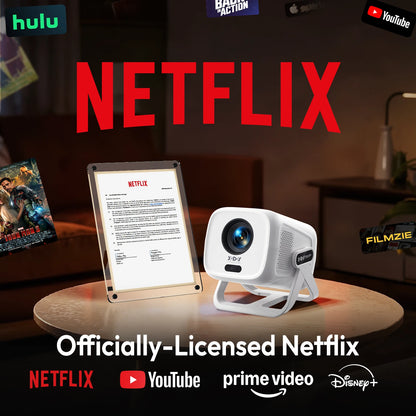 XGODY 1080P Smart Projector | Official Netflix, 440 ANSI, Auto Focus & Keystone