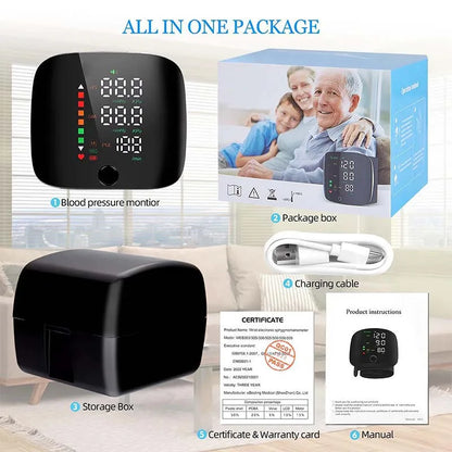 New Touch Screen LED Rechargeable Wrist Blood Pressure Monitor