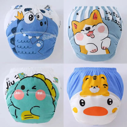 4PCS Baby Waterproof Diapers Pee Shorts Underwears Reusable Soft Ecological Cotton Toddler Potty Training Pants For Boys Girls