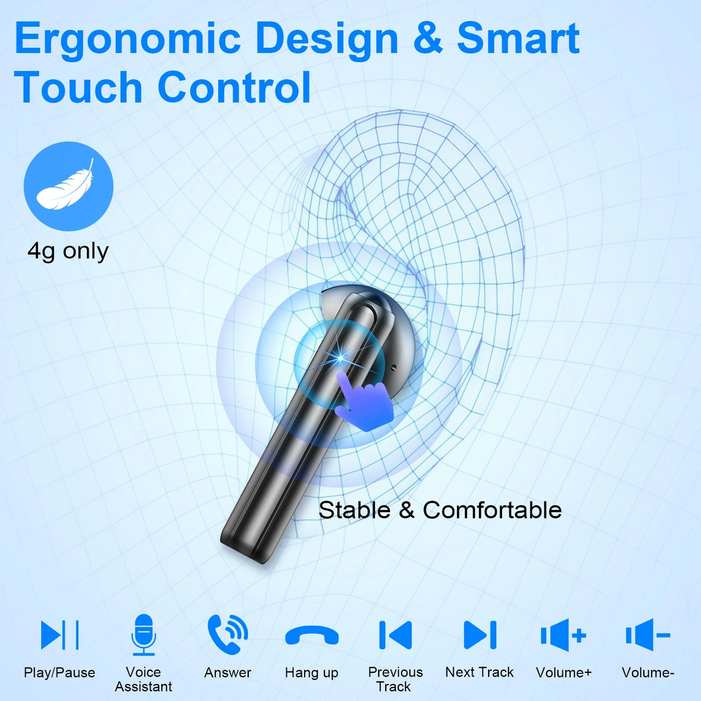 Wireless Earbuds with 40H Playtime | ENC Noise Cancellation for Clear Calls