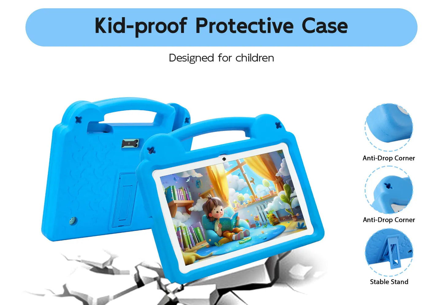 ANRY 2025 Kids Tablet Android 15 10.1 Inch A523 2.0GHZ 8GB