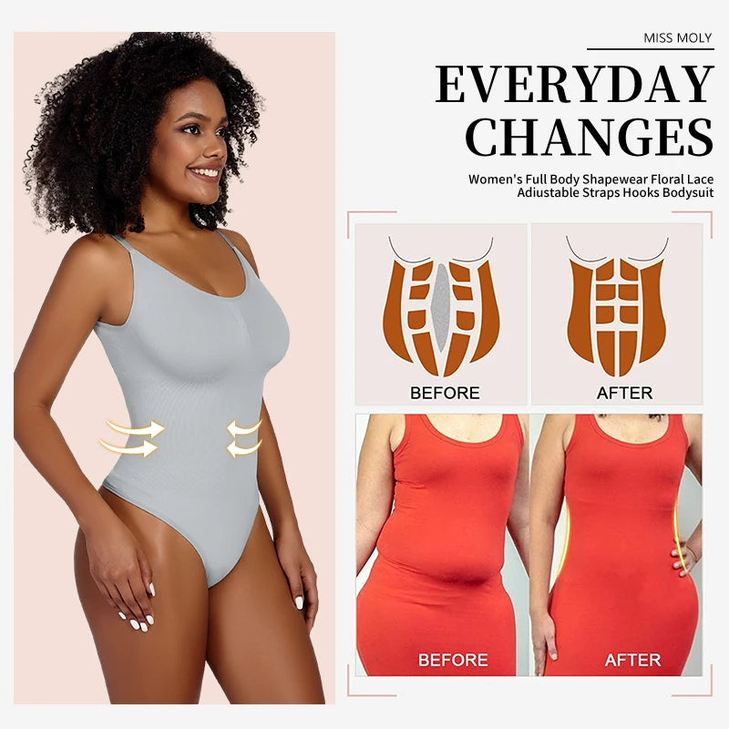Full Body Shaper | All-in-One Slimming Bodysuit with Thong Back