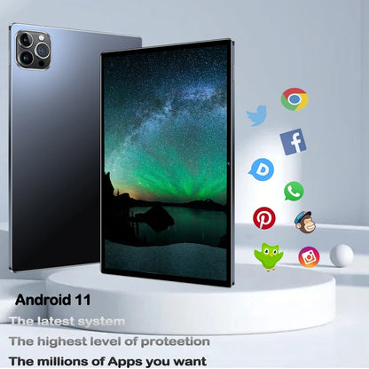 10.1-inch Tablet with 4GB RAM 64GB ROM, Android 11 System