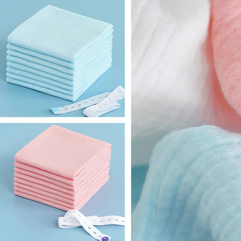 10pcs Reusable Baby Diaper Ecological Cotton Soft Gauze Diapers For Babies Double Layers Newborn Changing Nappies