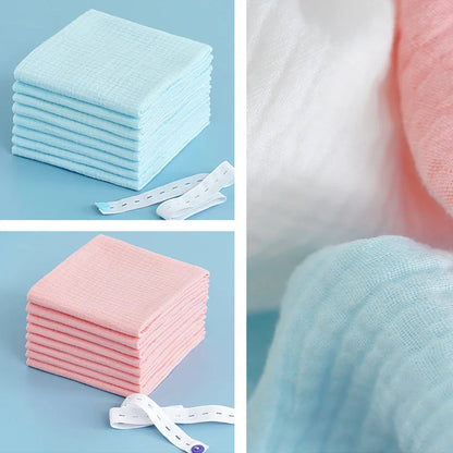 10pcs Reusable Baby Diaper Ecological Cotton Soft Gauze Diapers For Babies Double Layers Newborn Changing Nappies