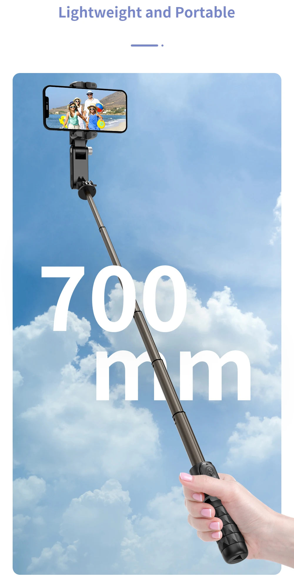 Selfie Stick Phone Gimbal Stabilizer For iPhone Android