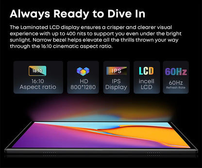 CHUWI Hi10X Pro Tablet 4G LTE Android 13 Widevine L1 10.1"