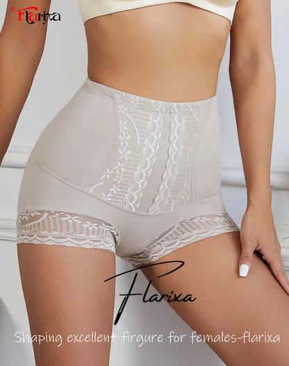 High Waist Lace Flat Belly Shorts For Women