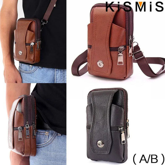 KISMIS Men's Leather Fanny Pack