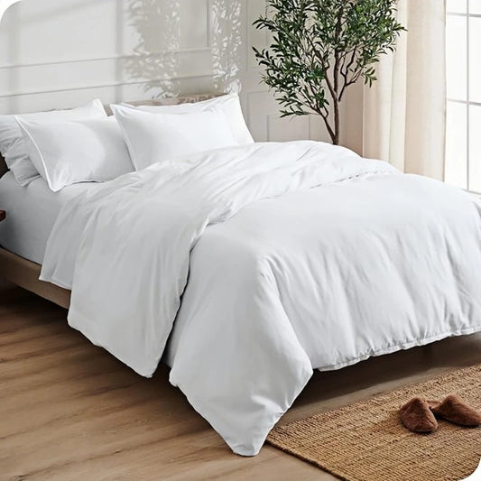 Soft Brushed Bedding Set - 3-Piece Duvet Cover & Pillowcases