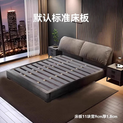 Minimalist European Double Bed Frame with Integrated Storage