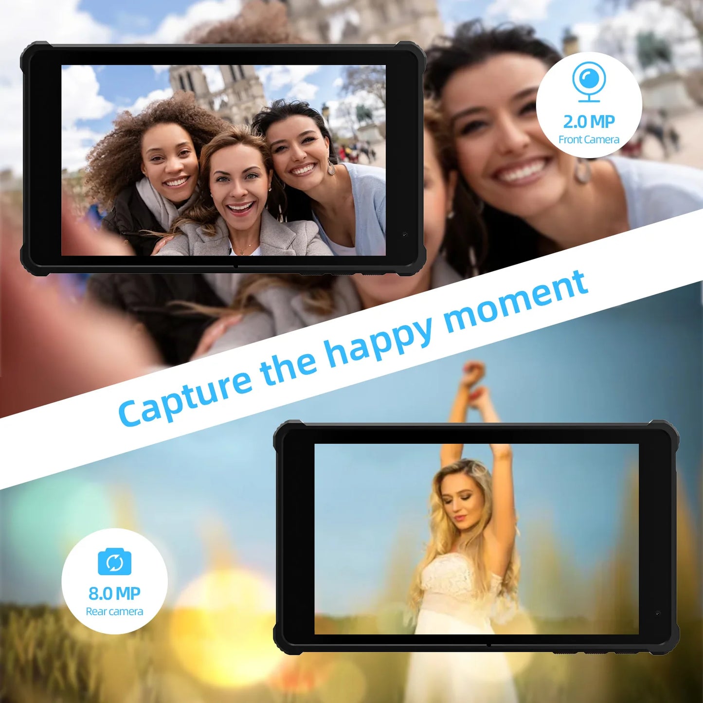 PRITOM Tablet 7" Android 14 Tablets, 8GB RAM(3+5GB Expand) 64GB ROM, A523 Octa-Core Processor, 5G WiFi+WiFi6, Dual Camera,Black