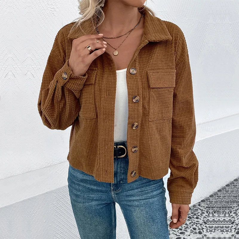 Women's Open-Front Coat | Y2K Elegant Style with Turn-Down Collar & Loose Fit