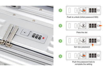 AIWEIN Aluminium Frame Suitcase PC Hard Shell