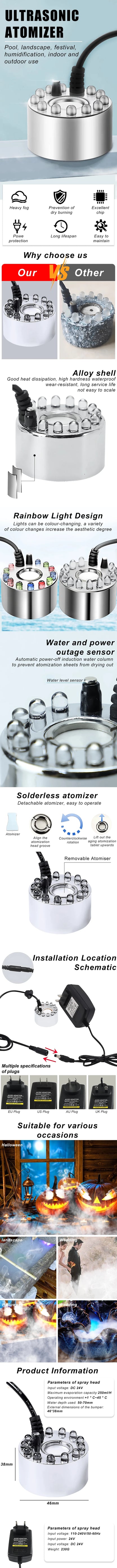 Mini LED Pumpkin Light Fogger Water For Halloween