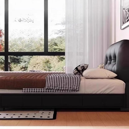 Modern Storage Bed | Cream-Colored Minimalist Design