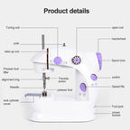Beginner's Sewing Machine | 2-Speed, Double Thread, with Foot Pedal