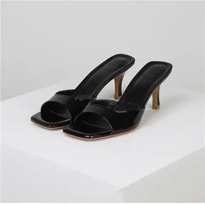 Women Elegant Casual Comfortable Black High Heel Sandals