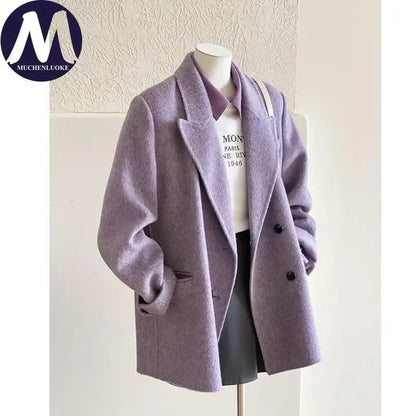 New Elegant Long Sleeves Short Woollen Jacket
