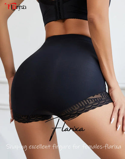 High Waist Lace Flat Belly Shorts For Women