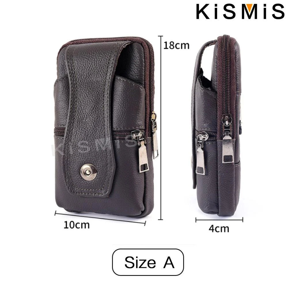 KISMIS Men's Leather Fanny Pack
